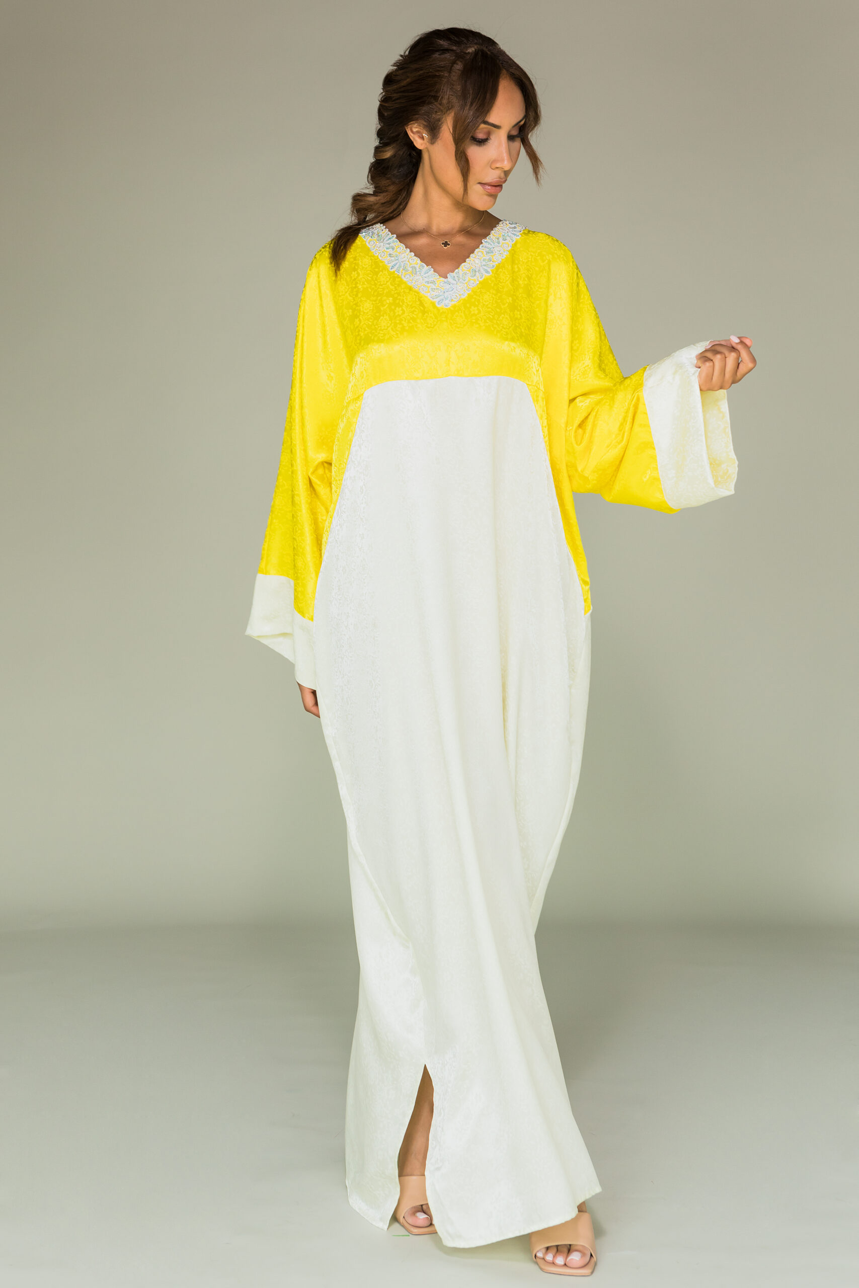 abaya yellow classy