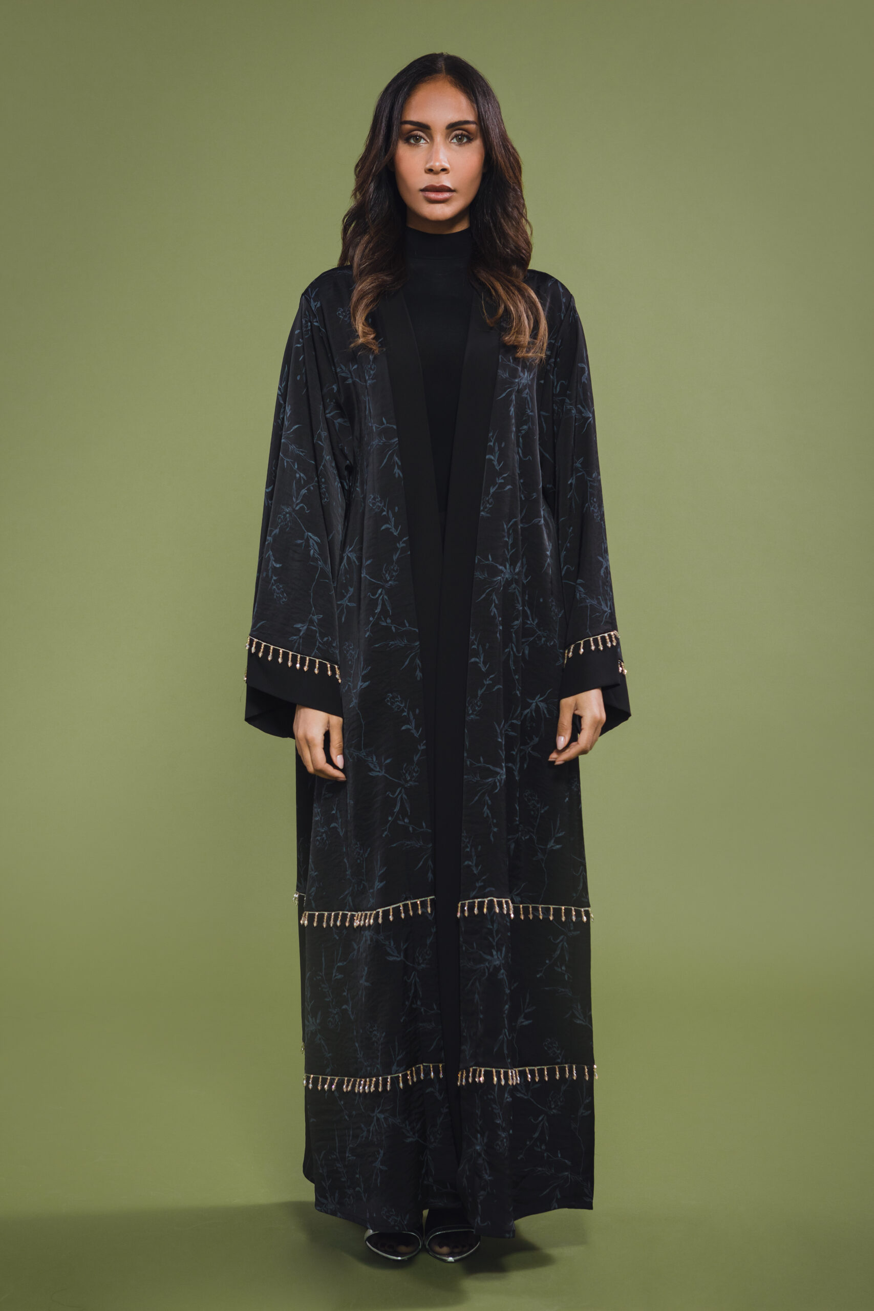 ABAYA FRANGE PERLÉE