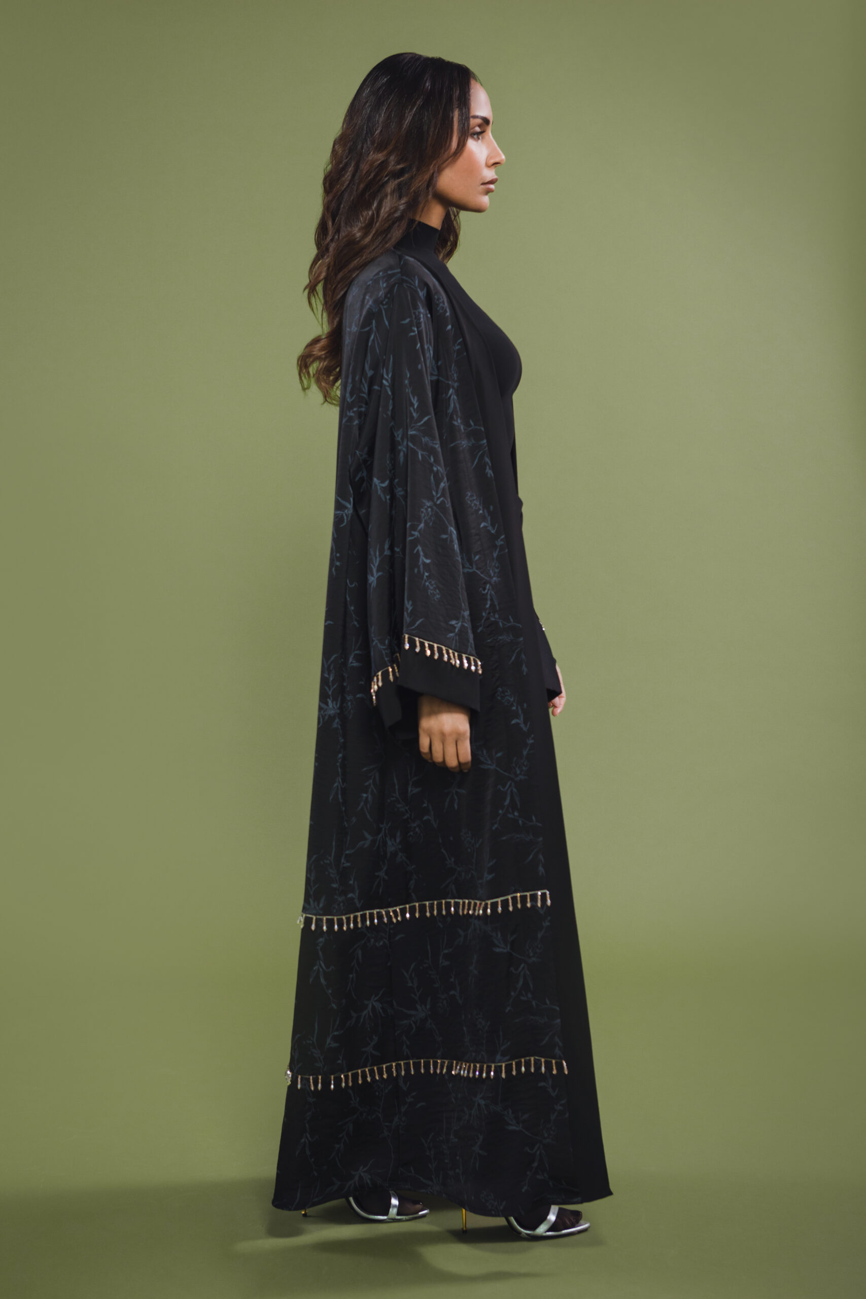 ABAYA FRANGE PERLÉE