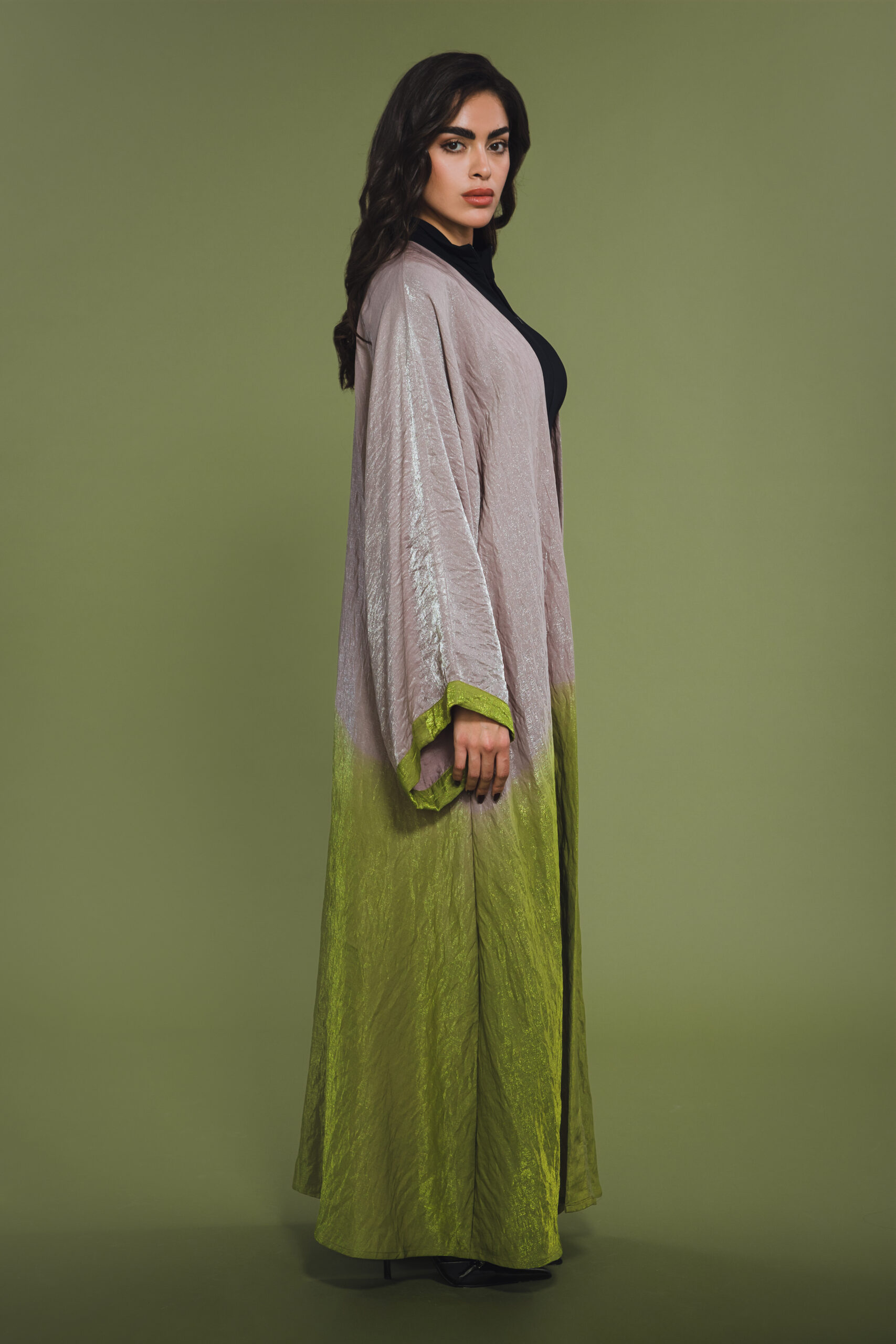 ABAYA DÉGRADÉ GREEN LIME-SILVER
