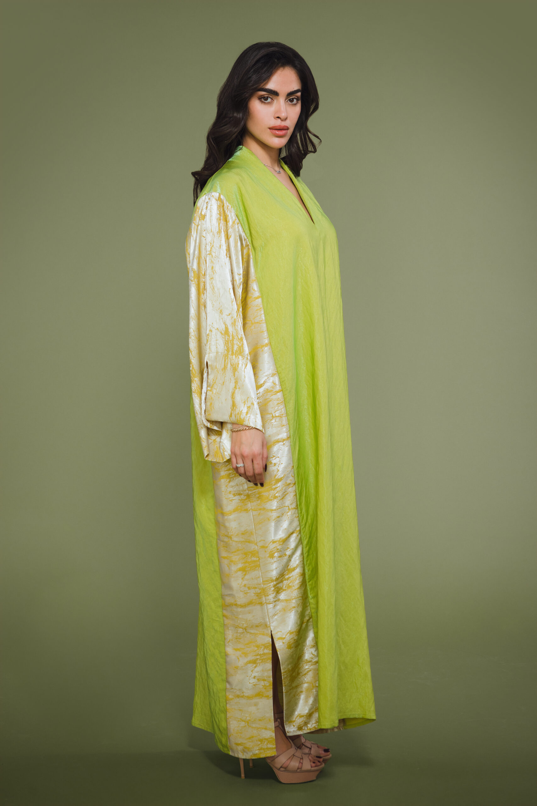 JELLABIYA LIME GREEN-GOLD