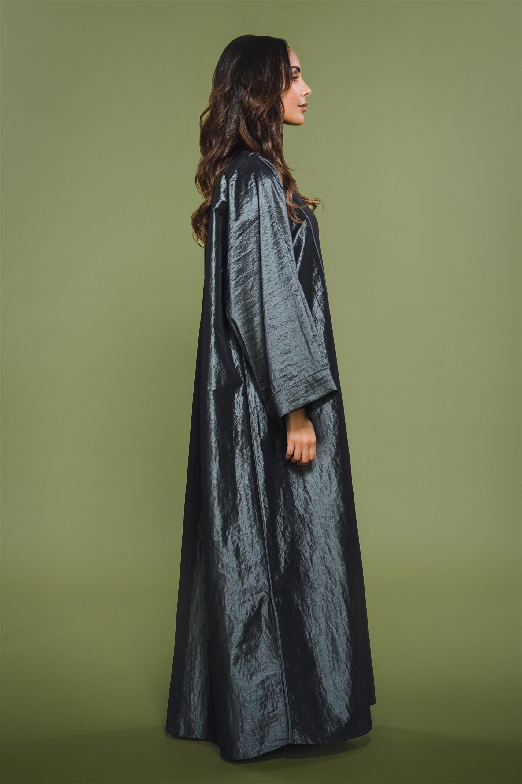 ABAYA TAFFETAS DARK GREY