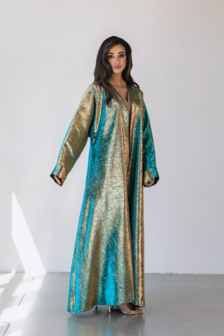 ABAYA BROCARD BLEU-GOLD