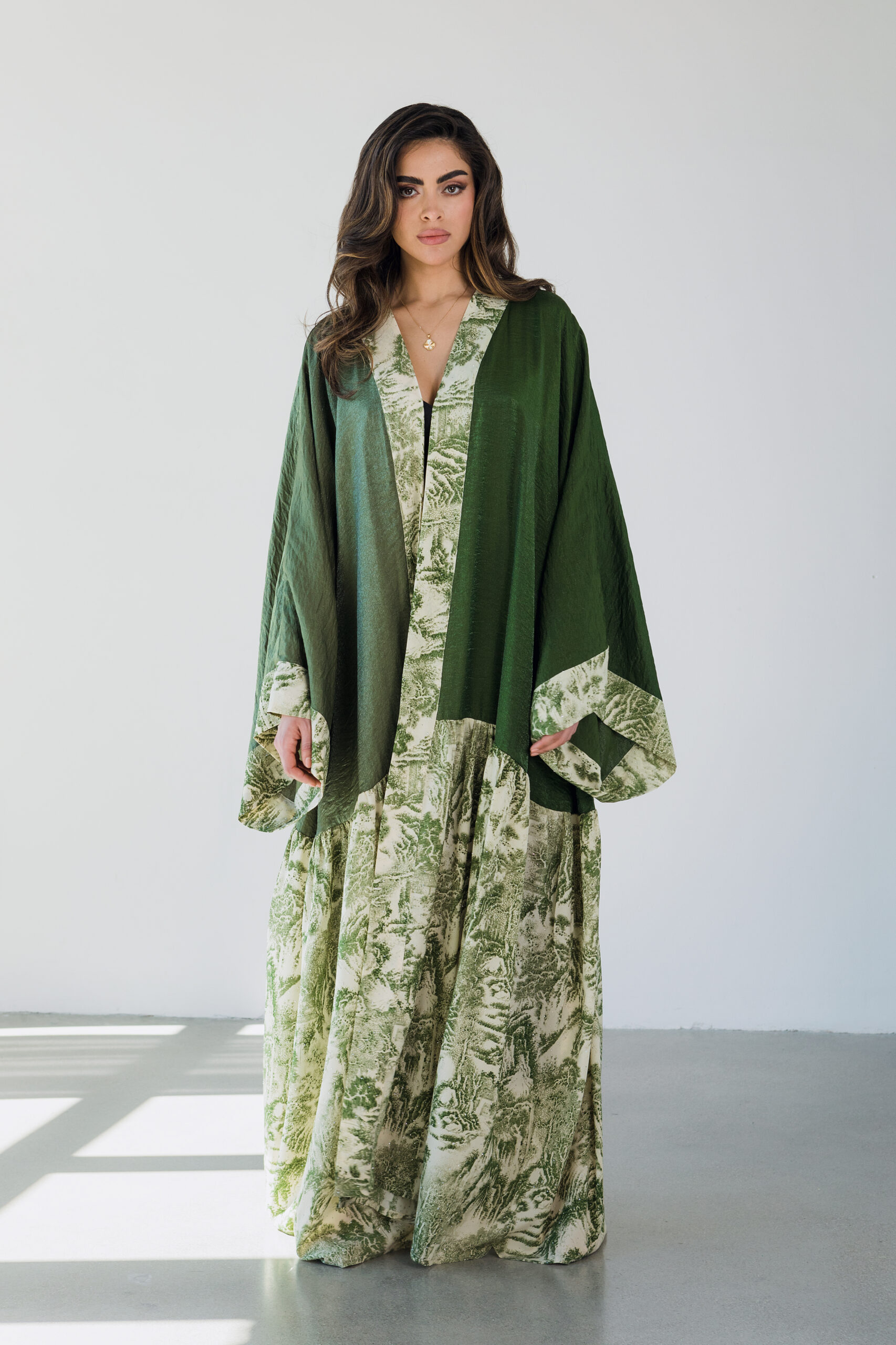 ABAYA KIMONO shadow of green