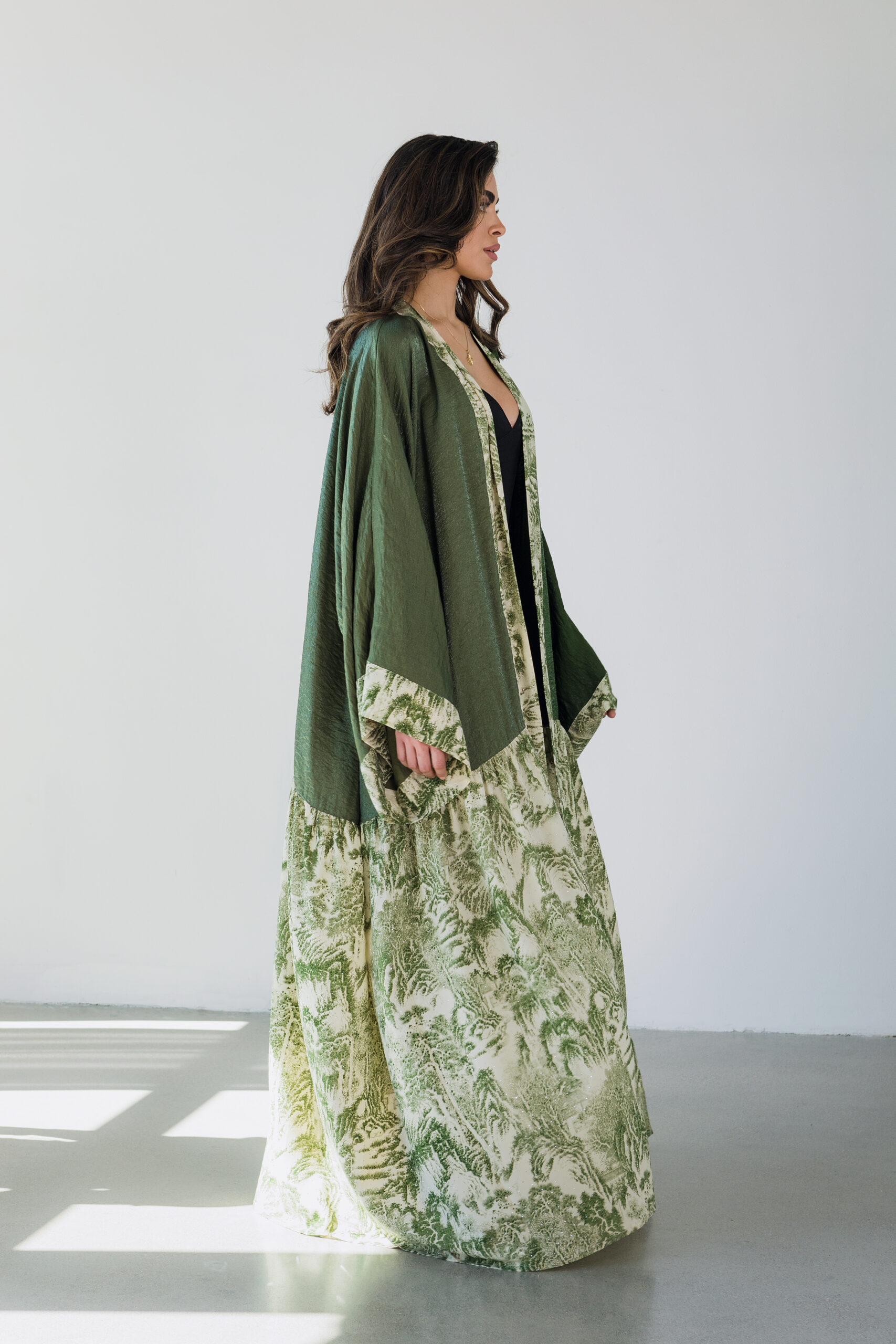 ABAYA KIMONO shadow of green