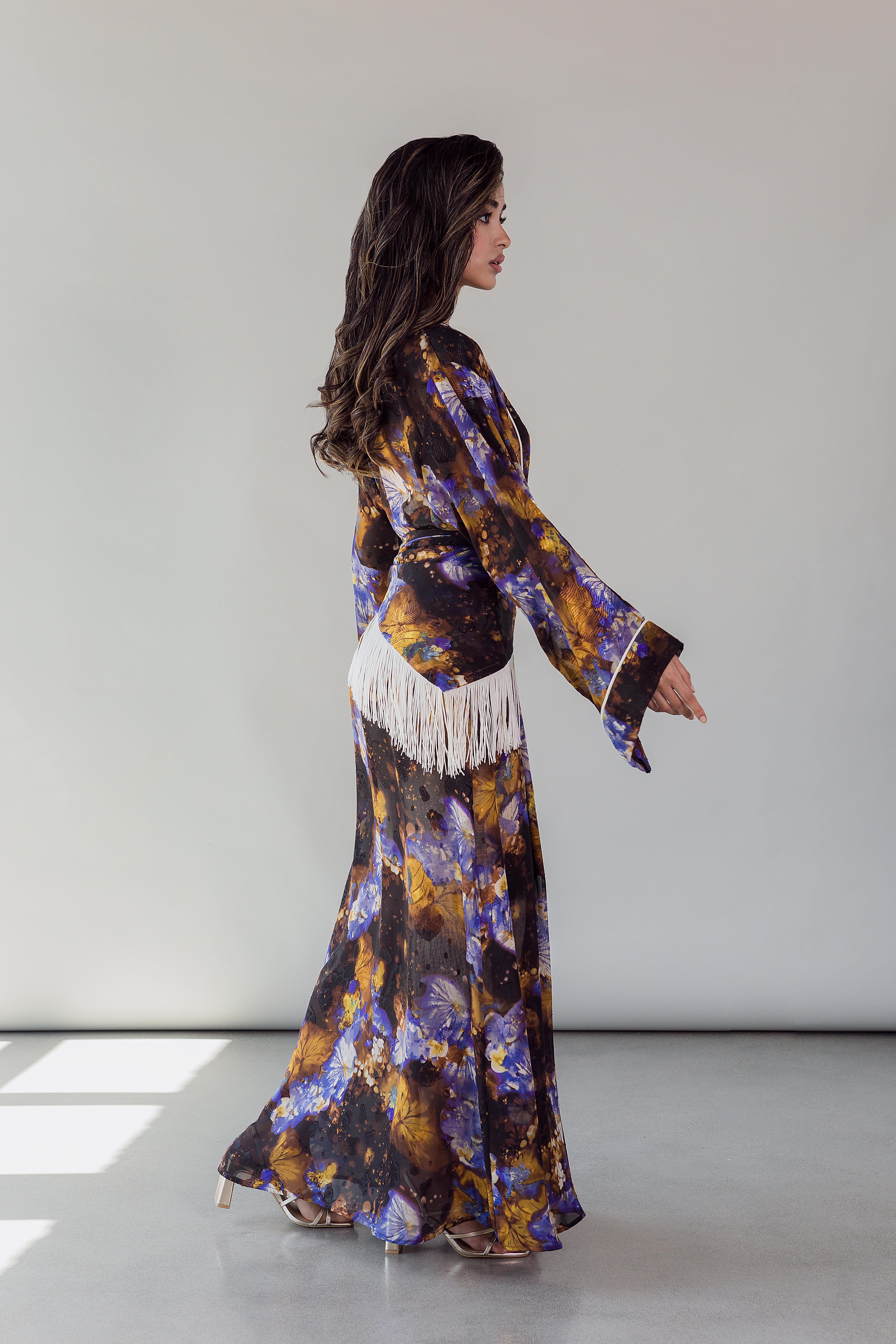 ABAYA FRINGE PURPLE