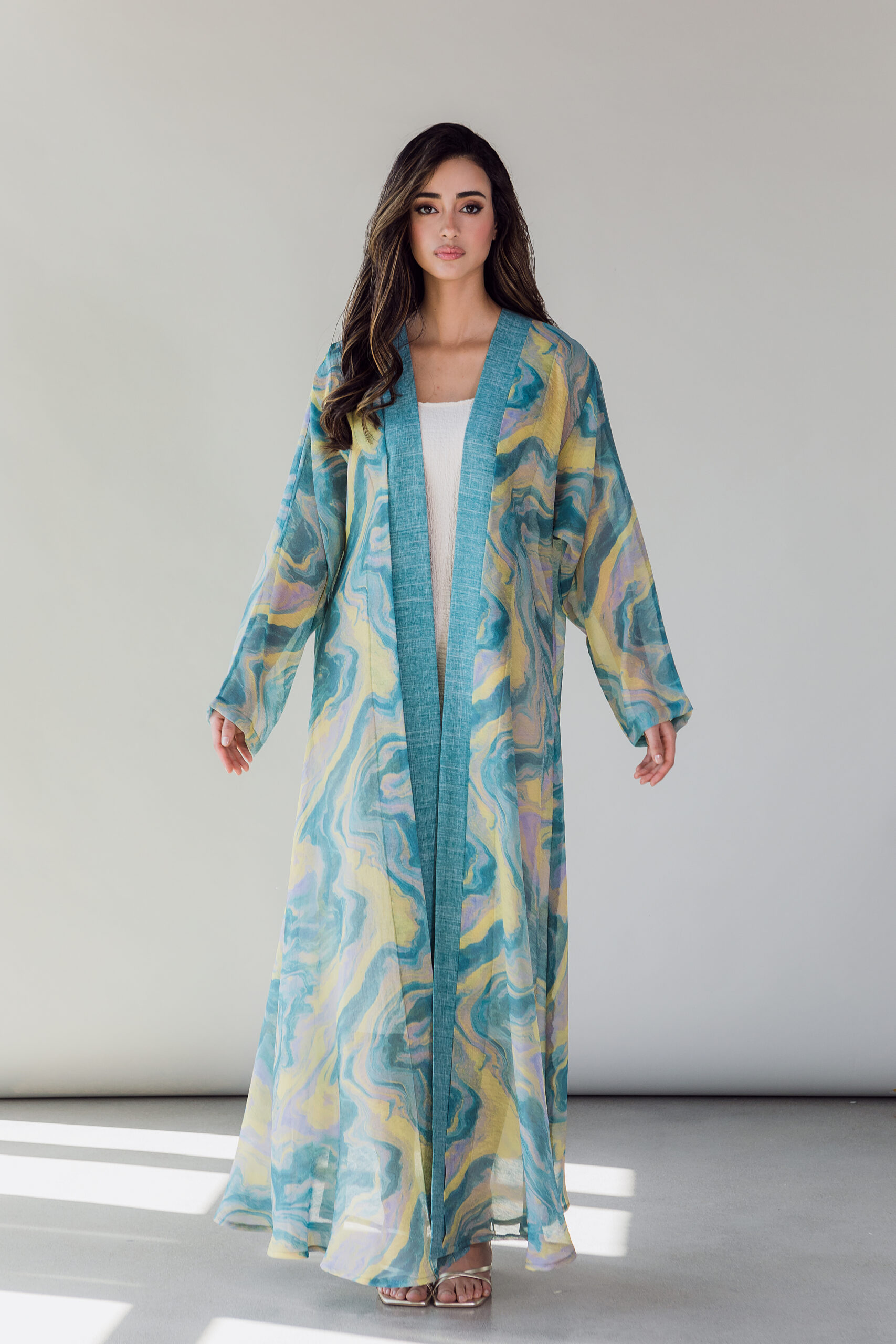 ABAYA ORGANZA BLEU UNIQUE