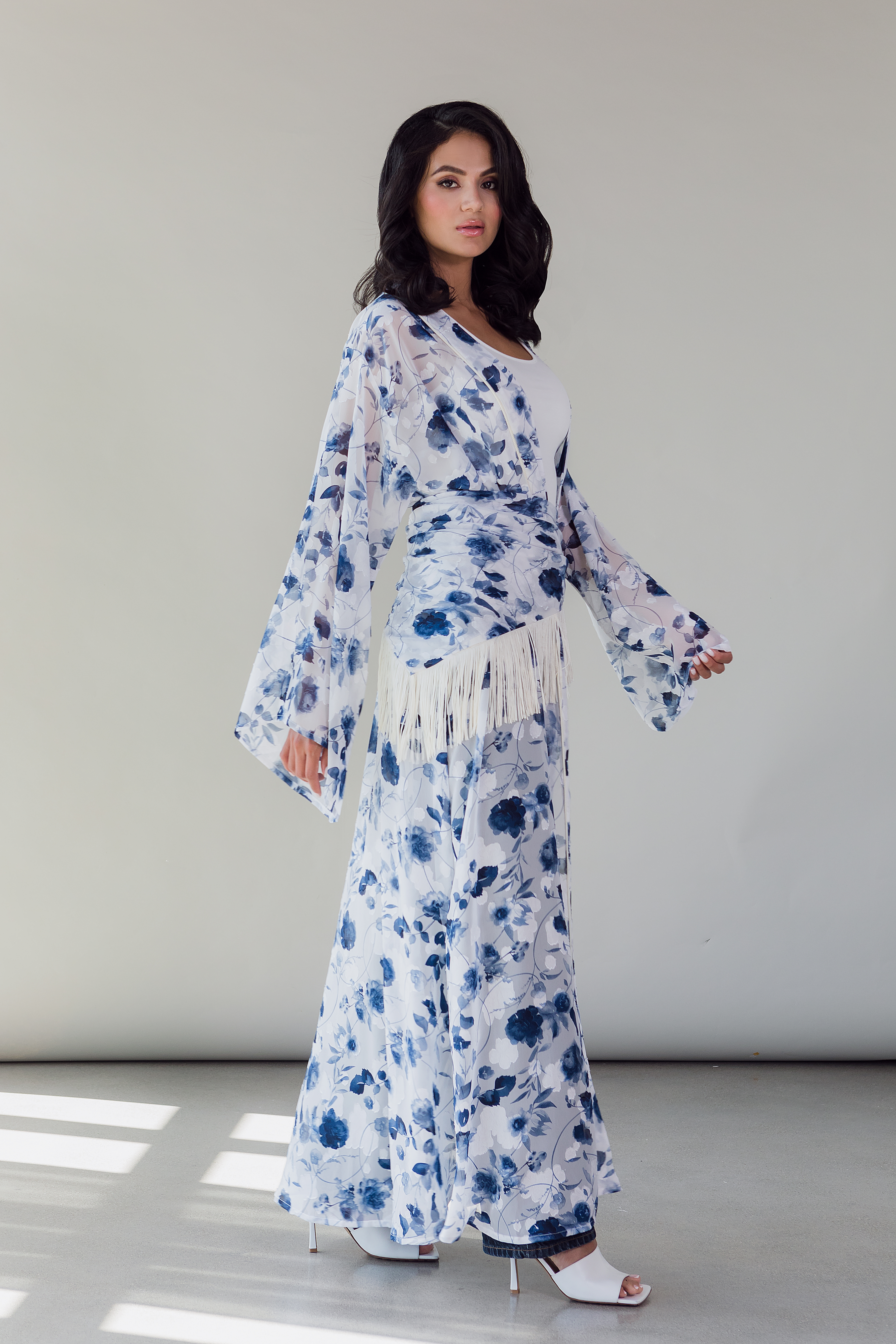 ABAYA FRINGE AZUR