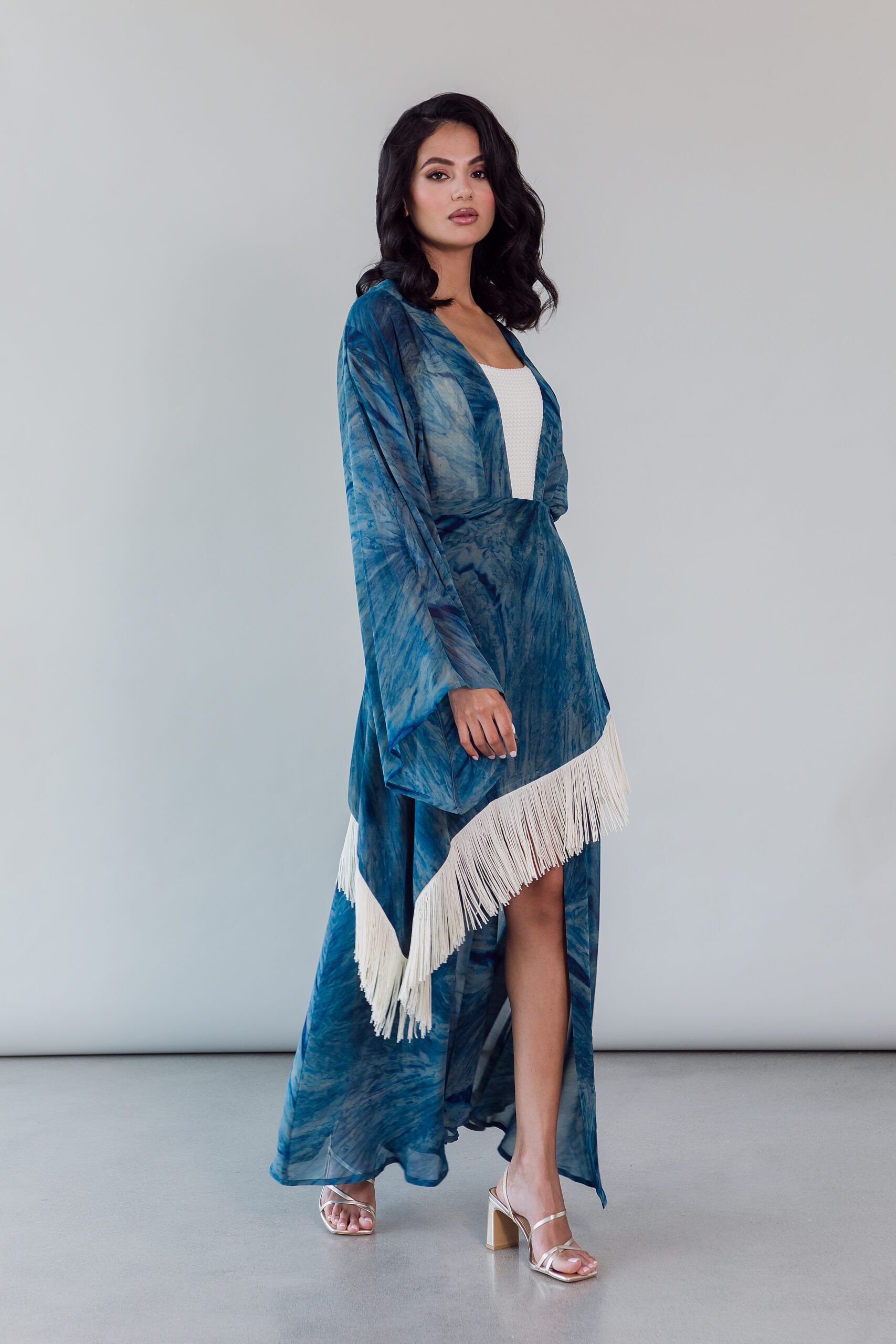 ABAYA BLEU TIE AND DYE