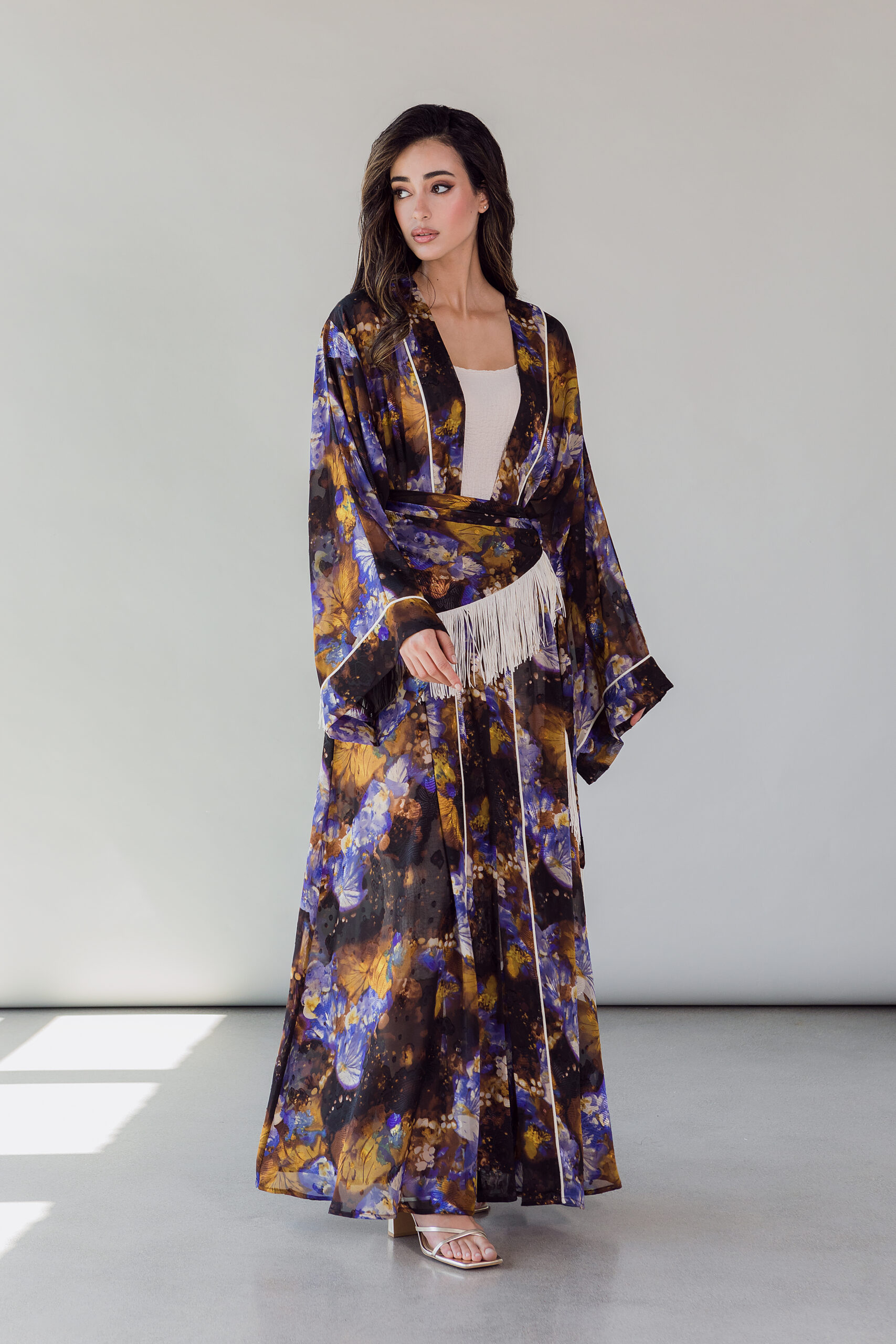 ABAYA FRINGE PURPLE
